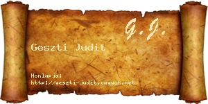 Geszti Judit névjegykártya